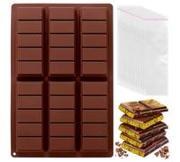 Zernblend Molde de silicona para chocolate con 100 bolsas transparentes de 8 x 20 cm, para chocolate Dubai, molde de chocolate, molde de silicona, molde de silicona para chocolate, molde de chocolate