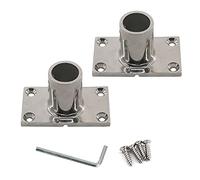 Zerniple Accesorios de barandilla de Barco Hardware de Cubierta de Acero Inoxidable 316 90 Grados Base de Tubo Brida Soporte (Paquete de 2)