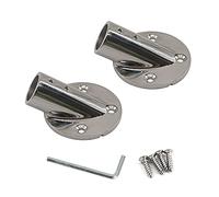 Zerniple Accesorios para barandilla de barco de acero inoxidable 316 de 30 grados, soporte de brida para barra de base de tubo (paquete de 2)