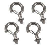 Zerniple Gancho para colgar M10 de acero inoxidable 304 con tornillo en el techo, gancho con hebilla de resorte, 4 unidades