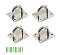 Zerniple M5 Pad Eye Plate 304 Ganchos en U de acero inoxidable Ganchos de anillo Gancho de techo Gancho de tornillo en gancho de ojos (4 piezas con tornillos de acero inoxidable)