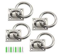 Zerniple M6 Pad Eye Plate 304 Ganchos en U de acero inoxidable Ganchos de anillo Gancho de techo Gancho de tornillo en gancho de ojos (4 piezas con tornillos de acero inoxidable)