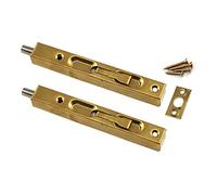 Zerniple Pestillo para puerta corredera de acero inoxidable de 15,24 cm, color dorado, con tornillos, para dormitorio o armario