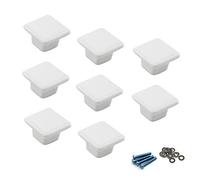 Zerniple Pomos de cerámica blanca para puerta de armario para habitación infantil (8 piezas)