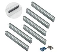 Zerniple Tirador de cajón de 185 mm de longitud, color gris, aleación de aluminio sólido, brillante, tirador de armario de cocina (paquete de 6)