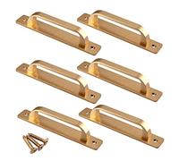 Zerniple Tirador de placa de puerta corredera de aleación de aluminio de 212 mm de longitud, manijas doradas con tornillo autorroscante (paquete de 6)