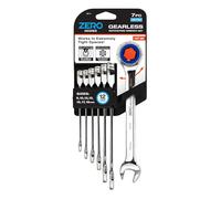 Zero Degree 38141 Juego de llaves de trinquete sin engranajes ultra precisas de 7 piezas, acero de alto carbono chapado en níquel con par certificado ASME, duradero y resistente al óxido, perfecto