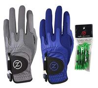 Zero Friction Cabretta Elite - Guantes de Golf para Hombre (2 Unidades), Color Gris y Azul