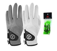 Zero Friction Cabretta Elite - Guantes de Golf para Hombre (2 Unidades), Color Gris y Blanco