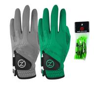 Zero Friction Cabretta Elite - Guantes de Golf para Hombre (2 Unidades), Color Gris y Verde