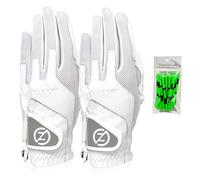 Zero Friction Guantes de Golf sintéticos de Ajuste Universal para Mano Derecha para Mujer, 2 Unidades, Talla única, Color Blanco