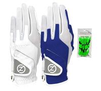 Zero Friction Guantes de Golf sintéticos de Ajuste Universal para Mujer, Paquete de 2, Talla única, Blanco/Azul