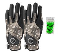 Zero Friction Guantes de Golf sintéticos para Hombre, Ajuste Universal, Ajuste de compresión, 2 Unidades, Talla única, Camuflaje Nocturno