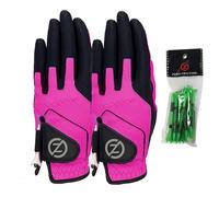 Zero Friction Guantes de Golf sintéticos para Mano Izquierda, Paquete de 2, Talla única, Color Rosa