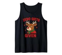 Zero Gifts Given - Reno Navideño Divertido y Sarcástico Camiseta sin Mangas