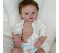 Zero Pam 45 CM Muñecas Bebe Reborn Silicona Cuerpo Completo Niño Ojos Abiertos 18 Pulgadas Bebes Reborn De Vinilo Cuerpo Entero Realistas Y Reciennacida Hechas A Mano Muñecas Bebé con Pelo Lavable
