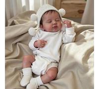 Zero Pam 50 CM Bebe Reborn Silicona Cuerpo Completo Niño Ojos Cerrados con Pelo, Muñeca Reborn Vinilo Blanda Cuerpo Entero, Bebe Newborn Realista Niño como Un Bebé Real Bebes Toddler con Ropa