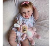 Zero Pam Bebé Reborn-50CM Muñecas Reborn Niña, Muñecos Reborn Reales, Cuerpo de Tela Suave Bebe Reborn con Pelo, Bebe Realista, Bebé Recién Nacido con Accesorios, Muñecos Bebes para Niñas