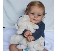 Zero Pam Bebe Reborn Niña Ojos Cerrados 50 CM, Bebe Reborn Silicona Cuerpo Completo Niña Realista, Muñeca Reborns Silicona Blanda con Pelo, Muñeca Recién Nacida Realista (Retro)