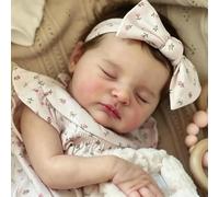 Zero Pam Bebe Reborn Niña Silicona Cuerpo Completo, 50CM Muñeca Bebe Reborn Realista Recién Nacido Ojos Cerrados, Vinilo Cuerpo Completo Lavables Silicona Muñecas para Niñas con Accesorios