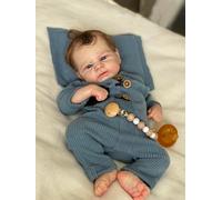 Zero Pam Bebé Reborn Niño Ojos Abiertos 42 CM, 17 Pulgadas Realista Bebe Muñecas de Cuerpo Completo de Vinilo Niño Muñeca Reborn Silicona Blanda Bebe Que Parece Real Bebé con Accesorios para Niños