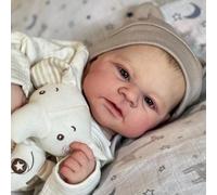 Zero Pam Bebe Reborn Silicona-48CM Muñecas Reborn, Anatómicamente Correcto Niño, Bebe Reborn Silicona Cuerpo Completo con Cabello Enraizado, Bebé Silicona, Muñecas para Niñas con Accesorios