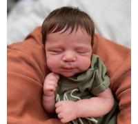 Zero Pam Bebe Reborn Silicona-48CM Muñecas Reborn, Bebe Reborn Silicona Cuerpo Completo con Cabello Enraizado, Anatómicamente Correcto Niño, Muñeca Silicona Blanda, Muñecas para Niñas con Accesorios