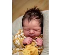 Zero Pam Bebe Reborn Silicona Cuerpo Completo, 48 CM Muñecas Reborn Silicona De Cuerpo con Ojos Cerrados, Realista Bebé Recién Nacido Muñecas como My Mini Baby, Muñecos Bebes para Niños 3+