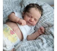 Zero Pam Bebe Reborn Silicona Cuerpo Completo, 48CM Muñecas Bebe Reborn Niño, Muñeco De Niño De Silicona Anatómicamente Correcto, Muñeca Realista para Recién Nacidos con Accesorios