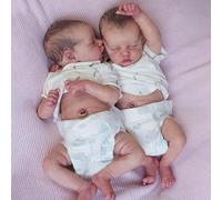 Zero Pam Bebe Reborn Silicona Cuerpo Completo Gemelos Niña-45CM Bebé Reborn, Anatómicamente Correcto, Bebe Reborns Realista, Piel 3D Bebes De Silicona, Muñeca Reborns, Muñecas para Niñas