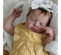 Zero Pam Bebe Reborn Silicona Cuerpo Completo Niña Ojos Cerrados, 50CM Bebes Reborn Cuerpo Silicona Suave, Muñecos Reborn Reales, Bebe Reborn Niña, Hecho A Mano Muñecas para Niñas