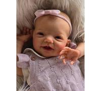 Zero Pam Bebe Reborn Silicona Cuerpo Completo Niñas Ojos Abiertos, 50CM Muñeca Bebe Reborn Silicona Realistas, Bebés Sonrientes Muñecas para Niñas, Muñecas Anatómicamente Correctas con Accesorios