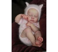 Zero Pam Bebe Reborn Silicona Cuerpo Completo Niñas Ojos Cerrados, 50CM Bebe Reborn Silicona Realista, Impermeable Bebes Reborn Muñecas para Niñas De 3 Años con Accesorios