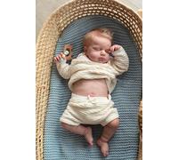 Zero Pam Bebe Reborn Silicona Cuerpo Completo Niño 50 CM Vinilo Blando Muñeca Bebe Reborn Realista Muñecos Bebes Recien Nacidos con Los Pelo Rubio para Niñas De 3 Años