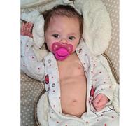 Zero Pam Bebe Reborn Vinilo Cuerpo Completo, 45 CM Bebe Reborn Niño De Cuerpo Entero Realista, Muñeca Realista con Pelo como My Mini Baby, Recién Nacidos Muñecos Bebes para Niños
