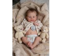 Zero Pam Bebe Reborn ViniloCuerpo Completo, 43CM Muñecas Bebe Reborn Niña con Pelo, Bebé Reborn Niña, Recién Nacido Muñeca Realista, Vinilo Cuerpo Completo Muñecas para Niñas