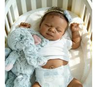 Zero Pam Black Reborn Baby Dolls - Muñeca de silicona de cuerpo completo para niñas, muñeca realista de 18 pulgadas, muñecas Reborn de niña negra, muñeca afroamericana de silicona completa, bebés