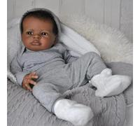 Zero Pam Muñecas Bebe Reborn 20 Pulgadas Bebe Reborn Vinilo Tela Suave Boby Muñeca Negra Muñecas Reborn Realista como My Mini Baby con Accesorios Muñecas para Niñas Niños