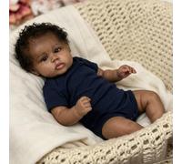 Zero pam Muñecas de bebé Reborn, bebés de la vida real de 19 pulgadas, cuerpo de tela, muñeca negra realista, muñecas negras Reborn con accesorios