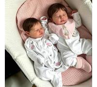 Zero pam Muñecas de bebé Reborn, gemelos de 20 pulgadas, bebés de la vida real, bebés recién nacidos con cuerpo de tela, muñeca realista de gemelos, muñecas Reborn articulables con accesorios