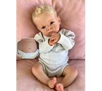 Zero Pam Muñecas Reborn Bebé Niña Ojos Cerrados, 45 CM Bebe De Silicona Cuerpo Entero, Muñeca Recién Nacida Realista, Anatómicamente Correcto Muñecas Bebé De Aspecto Real (Clásico)