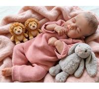 Zero Pam Muñecas Reborn Bebé Niña Ojos Cerrados, 45 CM Bebe De Silicona Cuerpo Entero, Muñeca Recién Nacida Realista, Anatómicamente Correcto Muñecas Bebé De Aspecto Real (Moderno)