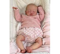 Zero Pam Muñecas reborn de vinilo de silicona suave muñecas recién nacidas realistas de 19 pulgadas femenino reborn ojos dormidos ojos cerrados cabello pintado textura de piel real