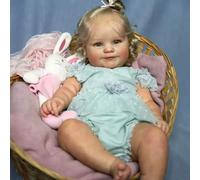 Zero Pam Realista Bebe Reborn Maddie Niña 50 CM Muñecas Reborn con Cuerpo De Tela Suave Muñecas Reborns Silicona Blanda Bebes Recien Nacidos Muñecas con Dulce Sonrisa