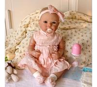 Zero Pam Realista Bebe Reborn Niña 45 CM,Muñecas Reborn Silicona Blanda con Ojos Abiertos, Bebe Reborns Silicona Cuerpo Completo,Bebes Niña Recién Nacida Que Parece Real