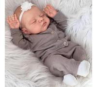 Zero Pam Realista Bebe Reborn Niña con Ojos Cerrados 45 CM Bebe Reborn Niña Realista Bebés De Silicona Reales Muñecas Reborns Silicona Blanda Bebes Que Parece Real