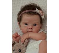 Zero Pam Realista Bebe Reborn Niña, Reborn Silicona Cuerpo Completo Blanda 45 CM,Bebe Reborns De Silicona Cuerpo Entero con Pelo,Muñecas Reborns Niña, Bebes De Silicone Lavable