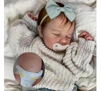 Zero Pam Realistas Muñeca Reborn Muñecas Ojos Cerrados, 50CM Muñeca Recién Nacida con Pelo, Bebe Reborn Silicona Juguetes, Vinilo Cuerpo Completo Muñecas para Niñas