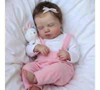 Zero pam Reborn Baby Vollsilikon Echtsecht-50CM Silikon Baby Mädchen, Babypuppen wie Genuine, Reborns Doll mit Haaren, Reborn Puppen lebensecht Puppe, beweglich Babypuppen mit Zubehör für Kinder 3+