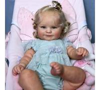 Zero Pam Silicona Realista Reborn Muñecas Bebé Niña 50 CM Muñecas Bebé Recién Nacido Real Life Vinilo Blando Muñeca Reborn Sonriente con Pelo Rubio
